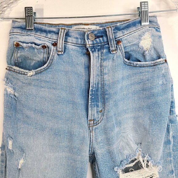 Abercrombie & Fitch Curve Love Ankle Straight Ultra High Rise Denim Jeans 2s - Picture 5 of 12